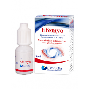 EFEMYO EYE SUSPENSION DROPS ( FLUOROMETHOLONE + TETRAHYDROZOLINE ) 10 ML