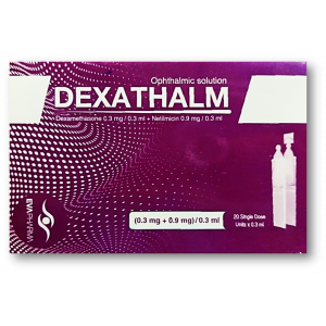 DEXATHALM OPHTHALMIC SOLUTION ( DEXAMETHASONE 0.3 MG / 0.3 ML + NETILMICIN 0.9 MG / 0.3 ML ) 20 SINGLE DOSE UNITS X 0.3 ML