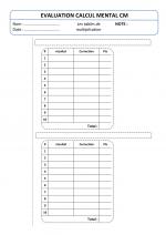 Evaluation CM Calcul Mental