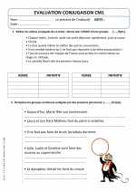 Evaluations CM1 & CM2 Conjugaison Le Présent