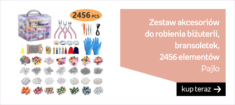 Zestaw akcesoriów do robienia biżuterii, bransoletek, 2456 elementów 