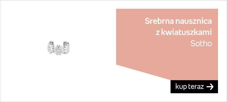 Srebrna nausznica z kwiatuszkami 