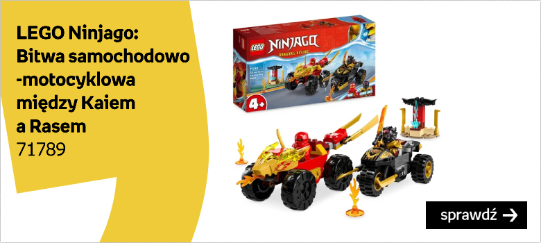 LEGO Ninjago, klocki, Bitwa samochodowo-motocyklowa między Kaiem a Rasem, 71789