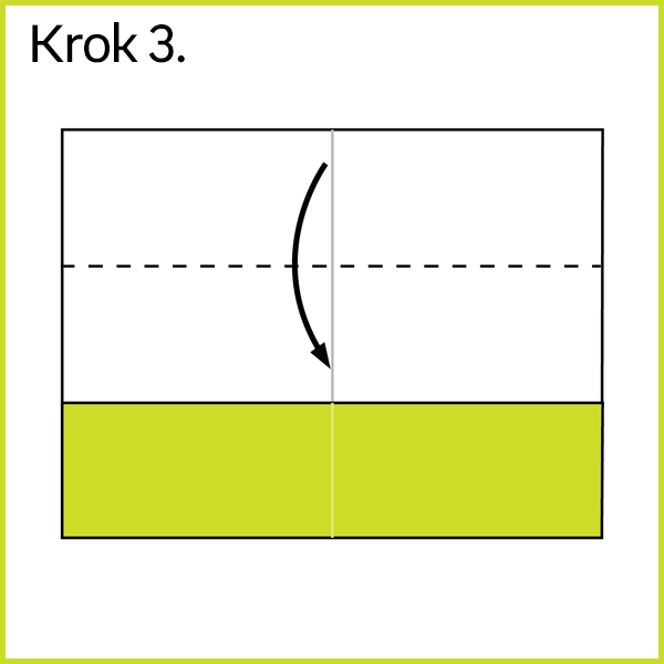 prosta żaba origami: To samo zrób z górną połową. W ten sposób otrzymasz prostokąt