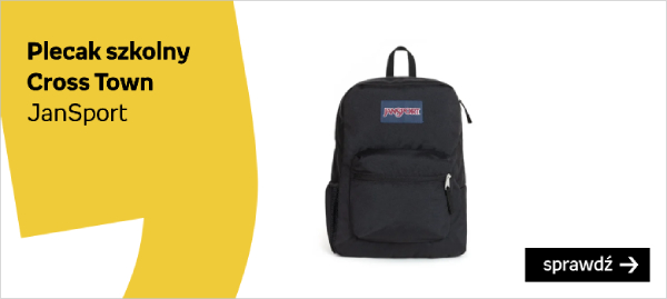 JanSport, Szkolny plecak młodzieżowy, Cross Town, EK0A5BAIN551, Czarny