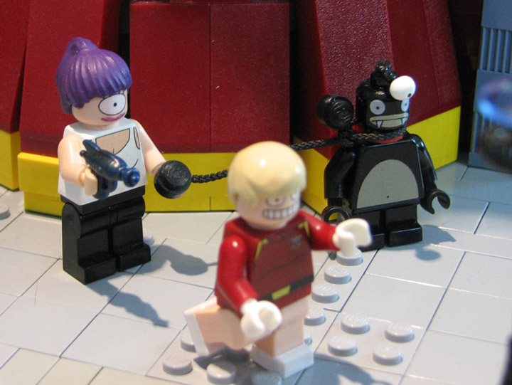 PepaQuin's Lego Futurama The World of Tomorrow. Leela, Nibbler, Zapp.