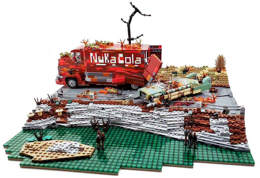 Zap that thirst! With This Nuka Cola Wasteland Lego Build. Delivery Truck.