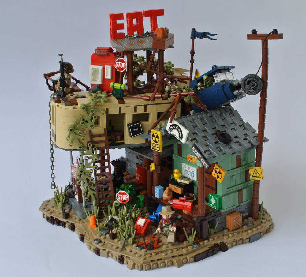 Stop And Eat At This Post Apocalyptic Gas Station, Lego MOC