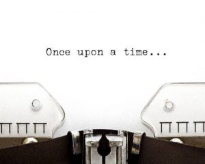 Typed words on a page: Once upon a time .