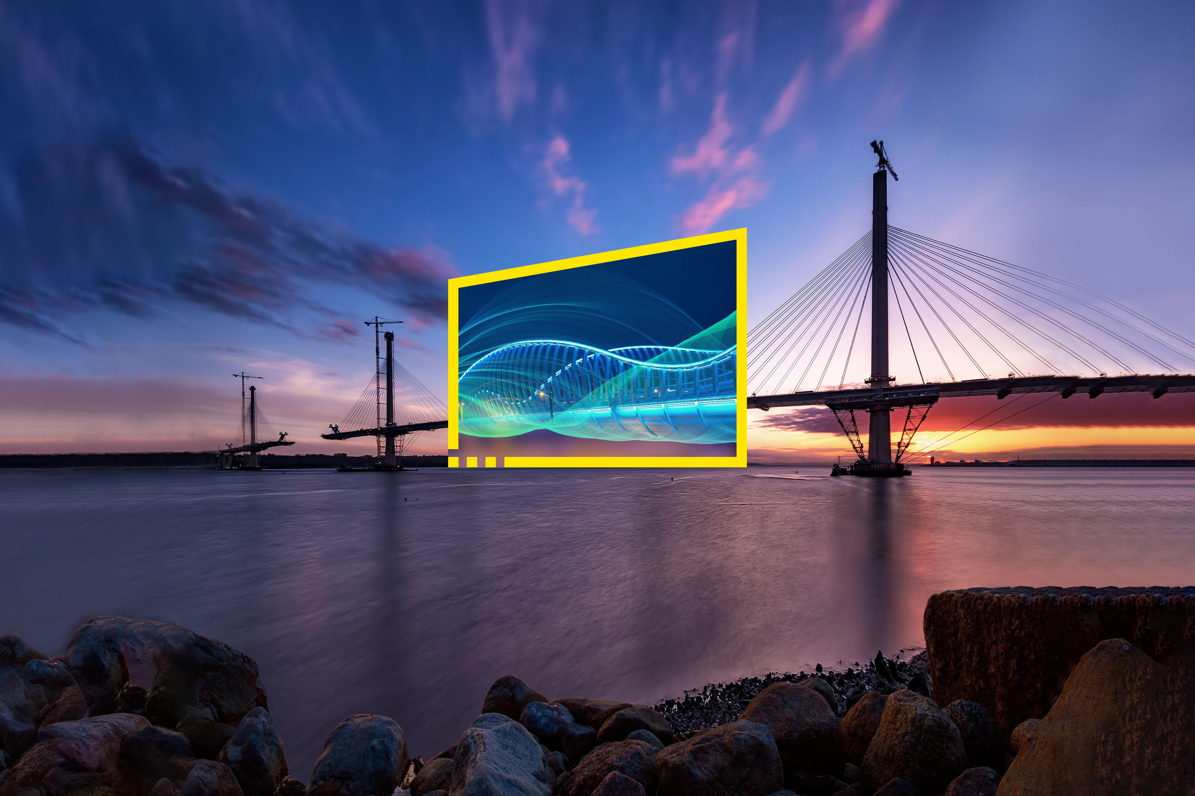 Reframe your future bridge with blue digital center section