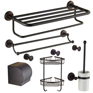 Classical Black 6-Piece Oil Rubbed Bronze Bathroom Accessory Sets