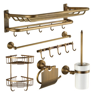 Designer Antique Brass 6-Piece Bathroom Accessory Sets