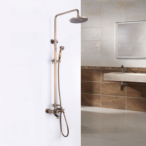 Antique Bronze 2 Handle Brass Outdoor Shower Faucets