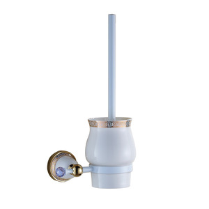 Unique White Brass Ceramic Toilet Brush Holder