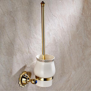 Exqusite Brass Toilet Brush Holder Porcelain Toilet Cup 