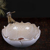 Asian Ceramic Round Shaped Smooth Beige Vessel Sink