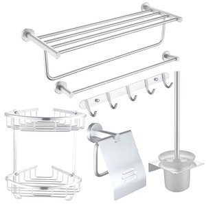 Modern High Quality Aluminum 6-piece Bathroom Accessory Sets