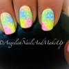 lace stamped neon gradient summer nails