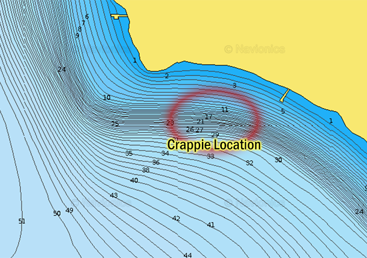 image of crappie location on Grand Rapids Area Lake