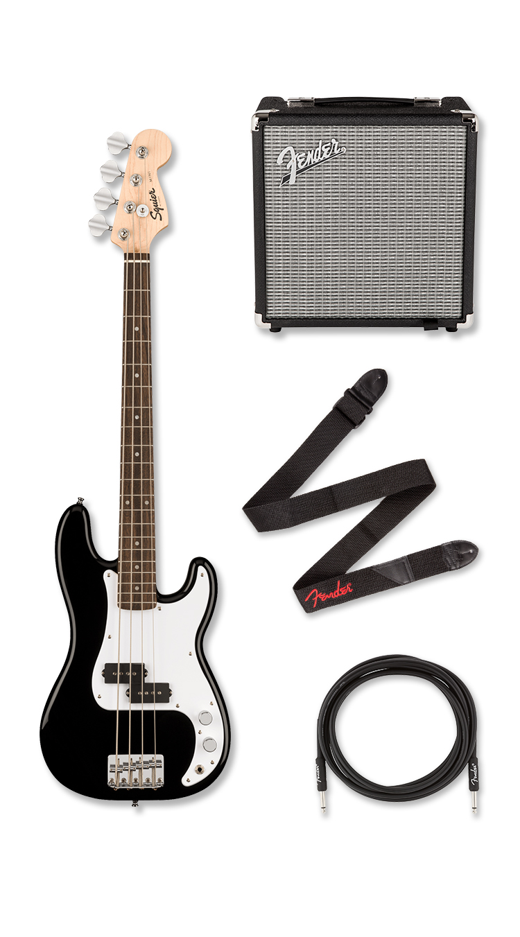 Bundle Squier Mini Precision Bass, finition noire