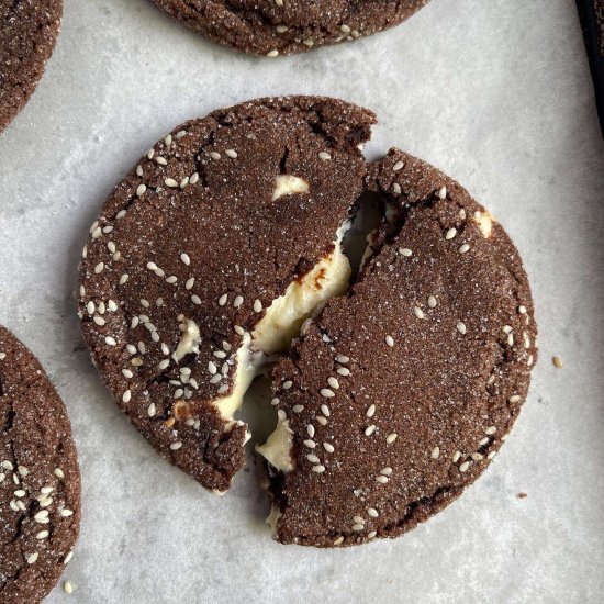 Black Sesame Cheesecake Cookies