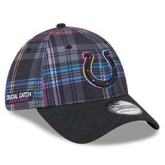 Indianapolis Colts New Era 2024 NFL Crucial Catch Plaid 39THIRTY Flex Hat - Black