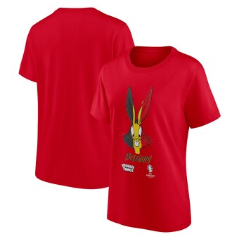 UEFA Belgium Looney Tunes Bugs Bunny Graphic T-Shirt - Red - Womens