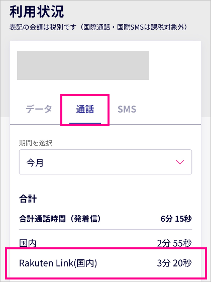 my 楽天モバイル 利用状況