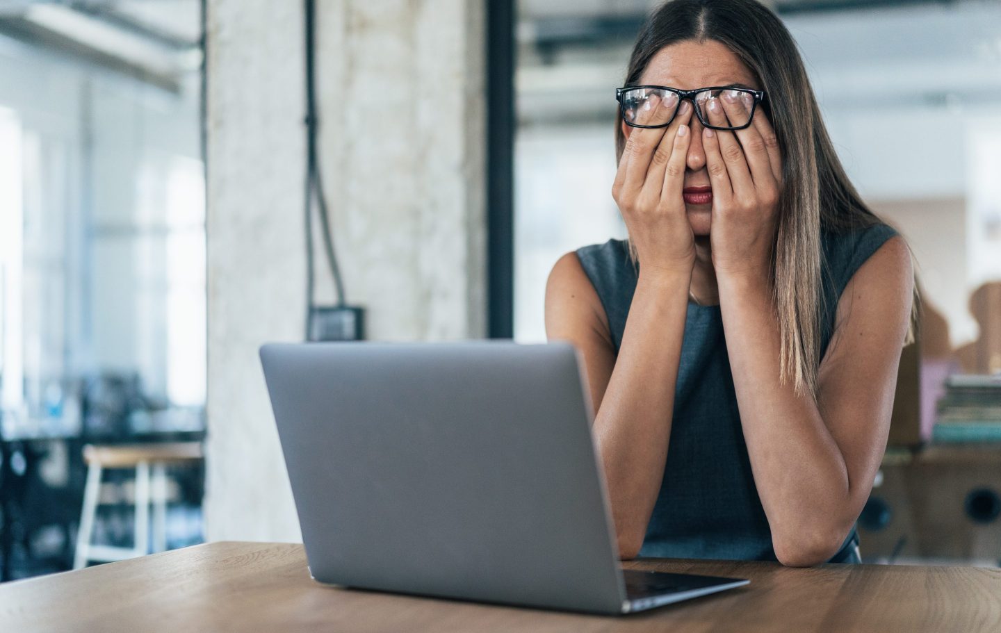 Stressed business woman.