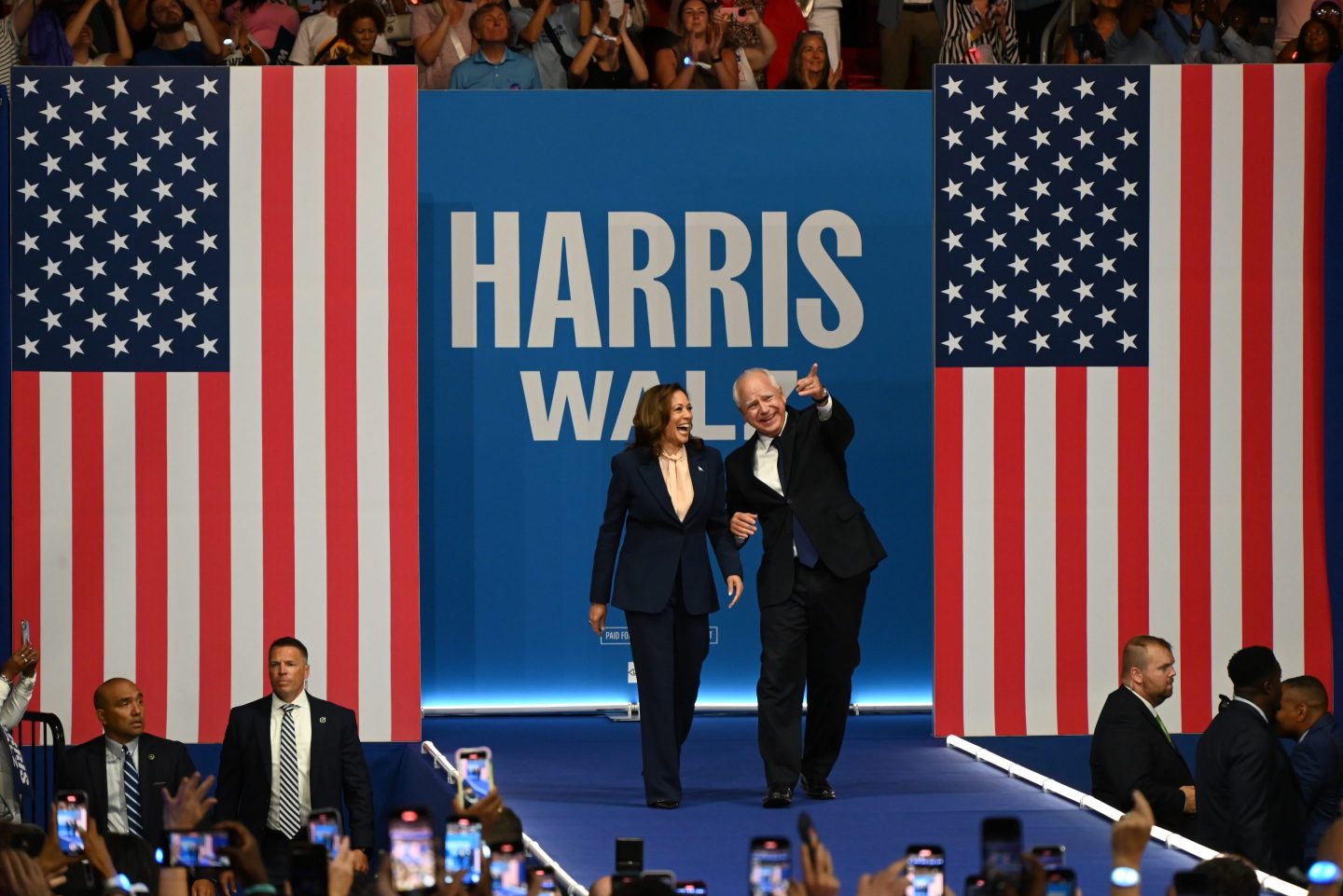 Kamala Harris and Tim Walz made their first campaign stop together after Harris chose the Minnesota governor as her running mate on Tuesday.