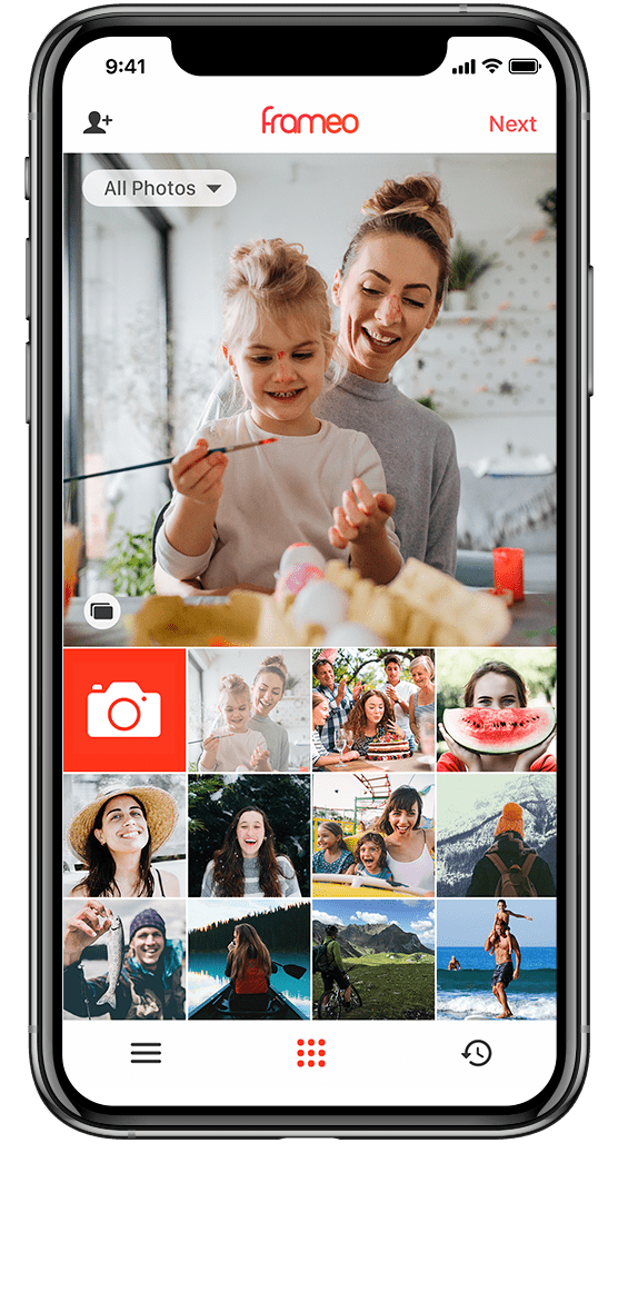 Frameo app smartphone - send photos to photo frame