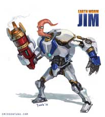 Earthworm Jim Design by Emerson Tung