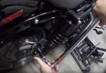 Burly Slammer Shocks installation on Harley Dyna