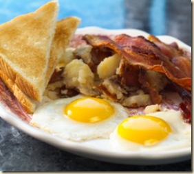 bacon, eggs home fries