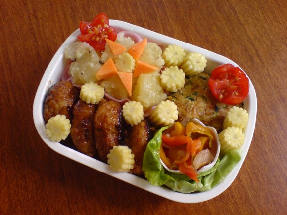 teriyaki chicken meatballs bento