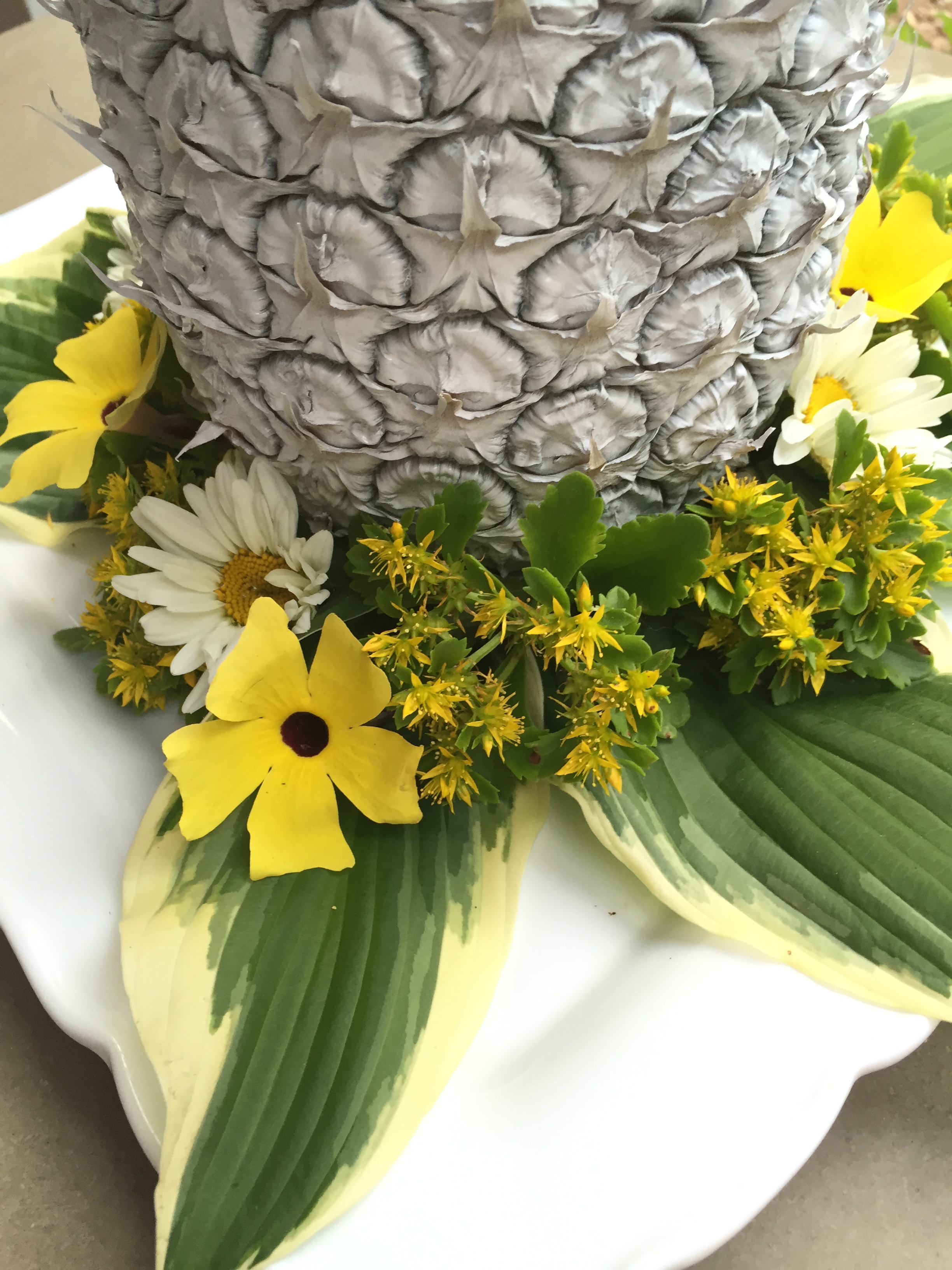 flowers and pineapple