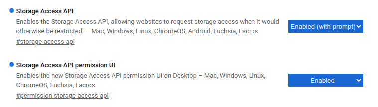 image of Storage Access API flags
