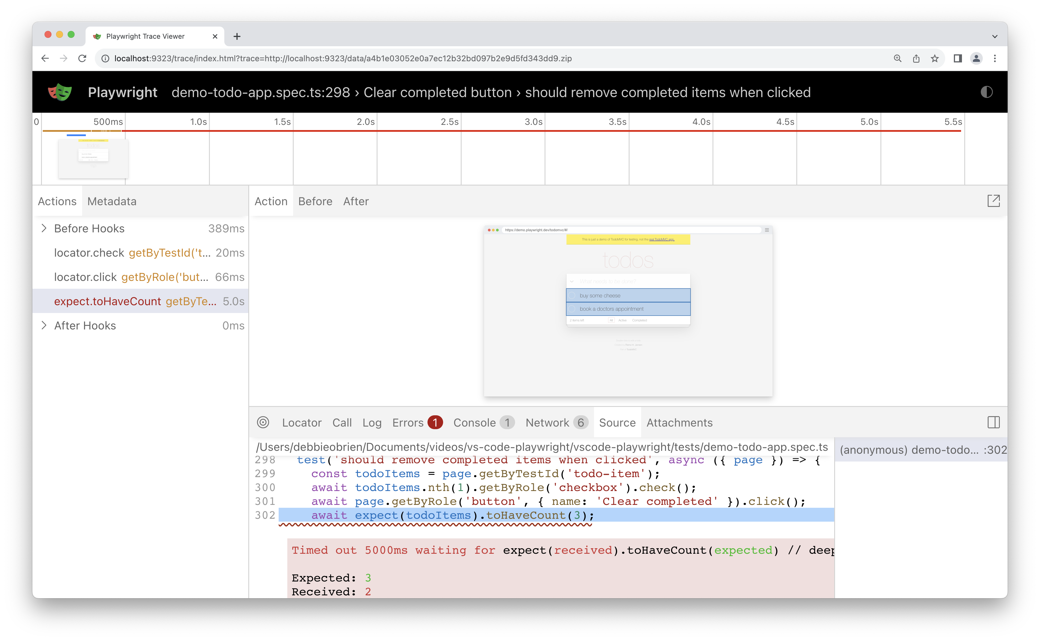 showing source code tab in trace viewer