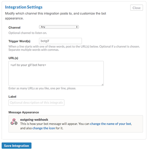 Outgoing WebHooks option