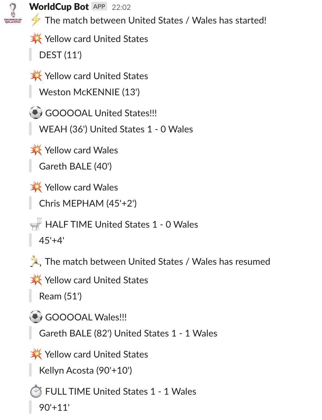 worldcup-slack-bot sample