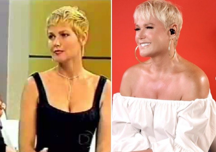 Xuxa contou que se arrepende de ter implantado silicone após o nascimento de Sasha, hoje com 23 anos. Ela revelou que os médicos colocaram próteses maiores do que as que ela queria e fizeram botox sem seu consentimento — Foto: AP/PR