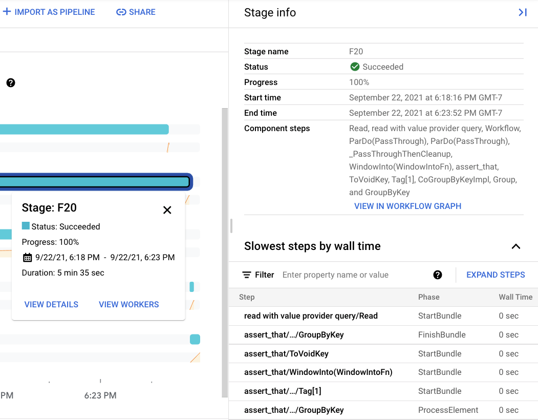 An example of the Stage Info Panel