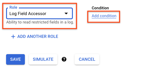 Add Log Field Accessor permission.