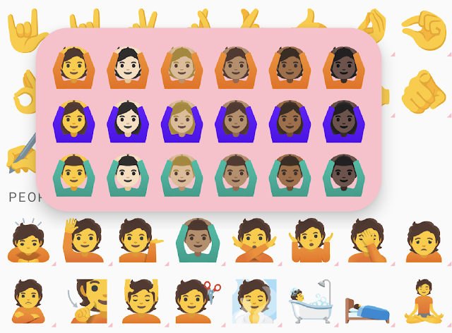 Image showijng diversity of characters to choose from in EmojiPicker