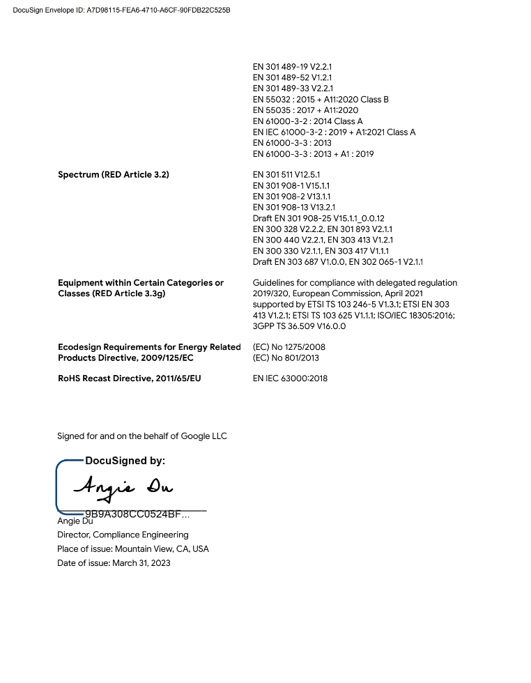 EU Declaration of Conformity page 2