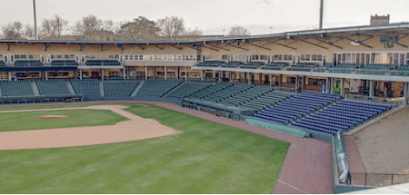 A baseball stadium