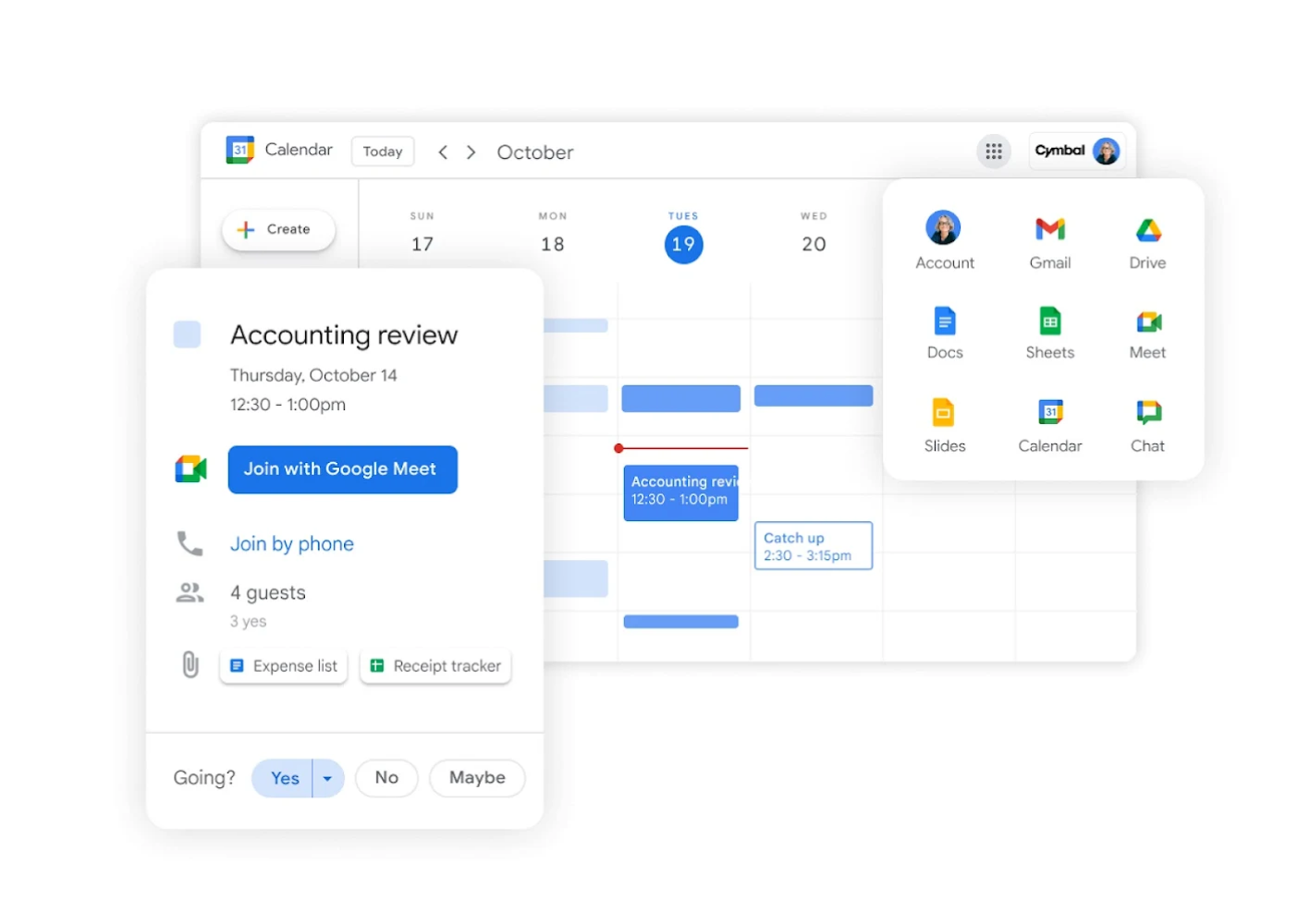 Google Workspace réunit Google Meet, Chat, Disque, Documents, Feuilles de calcul et Présentations dans un seul abonnement. 