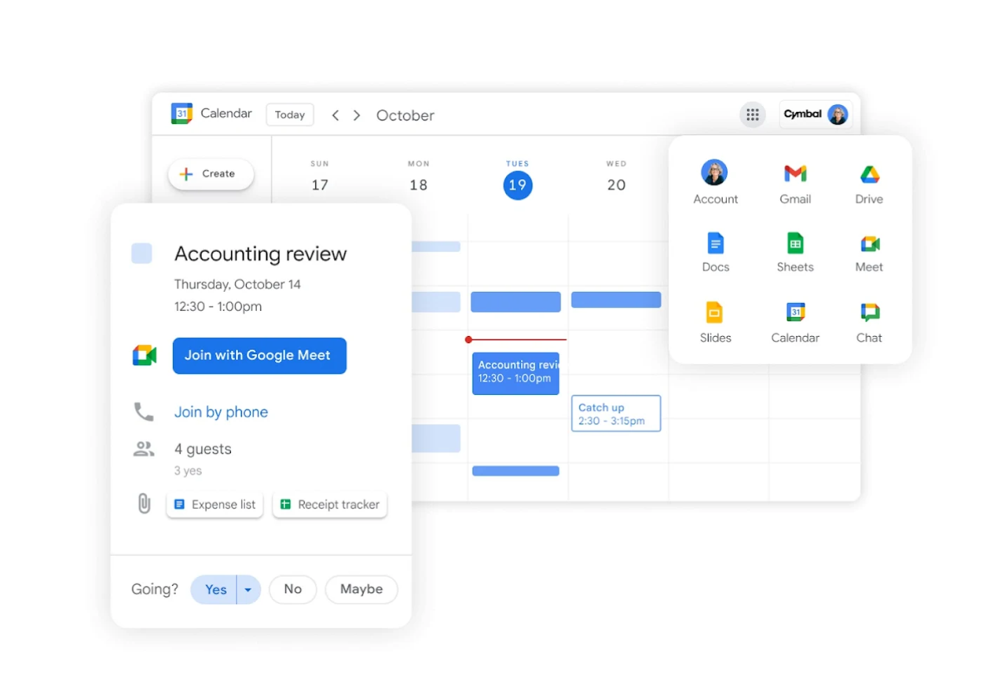 O Google Workspace inclui o Meet, Chat, Drive, Documentos, Planilhas e Apresentações em apenas uma assinatura. 