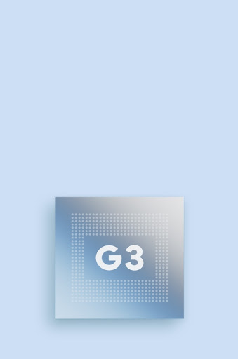 マクロ撮影した Google Tensor G3 チップの画像。