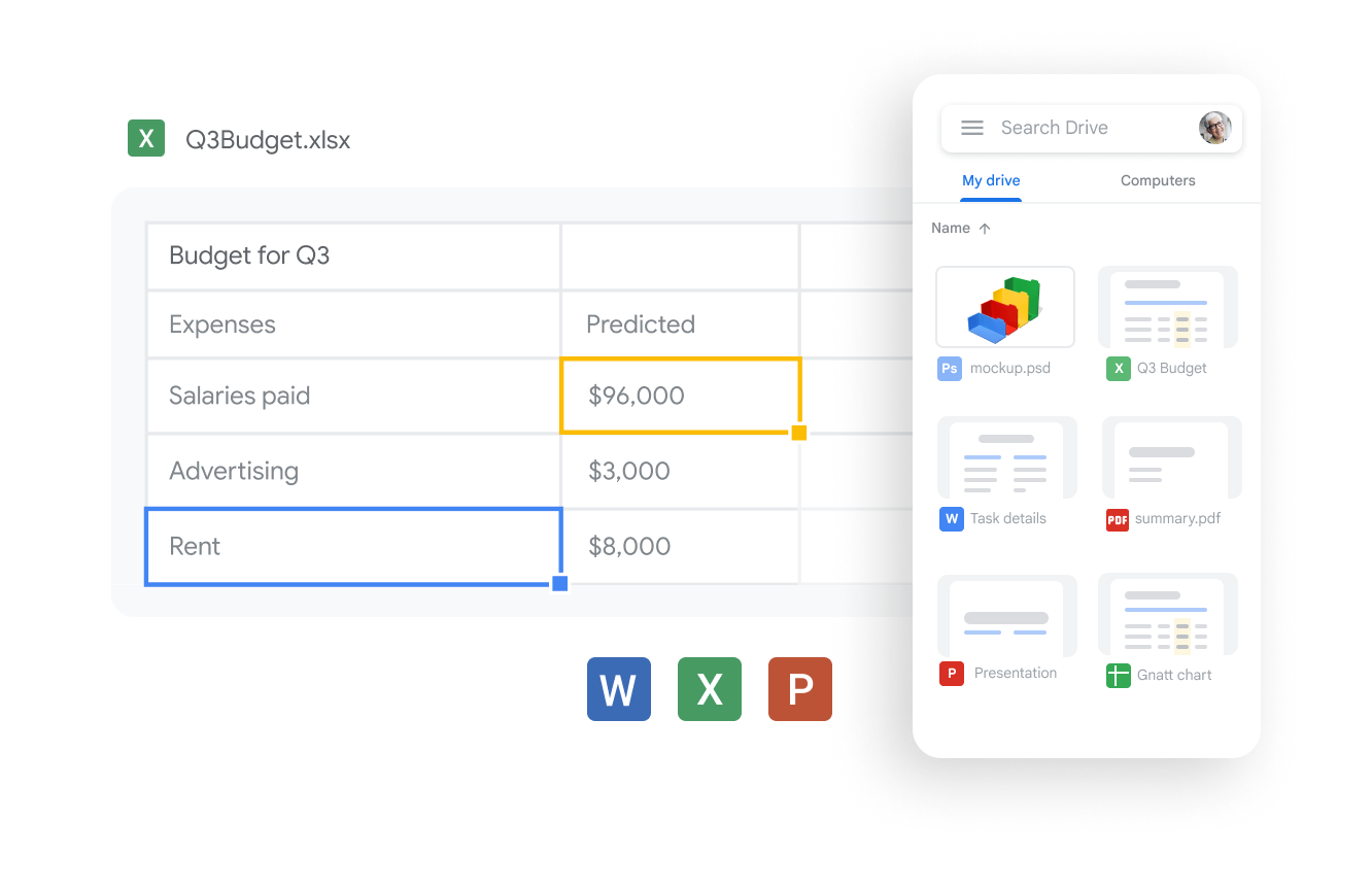 Google Workspace 可整合從 Microsoft Office 365 轉移的檔案